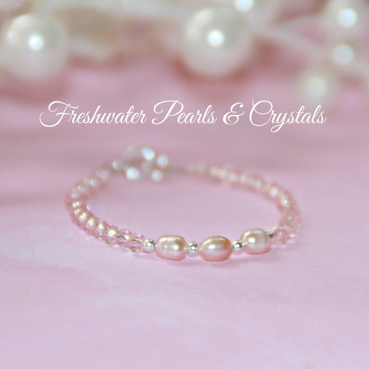 Infant Sweet Pink FW Pearls/Sterling/Crystals