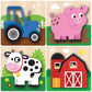 Farm Chunky Wood Puzzles - Kids 4 Pack