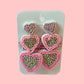 Triple Dimond Heart Earrings