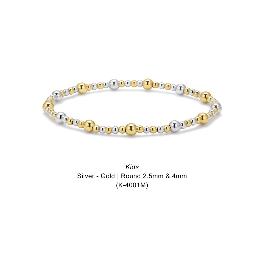 Kids Silver + Gold | Round 2.5mm & 4mm