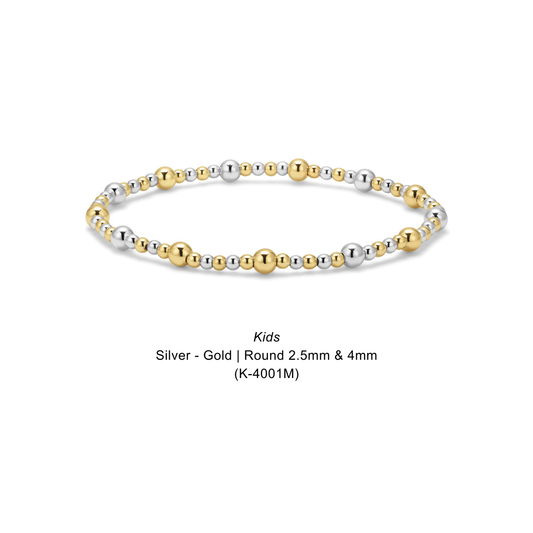 Kids Silver + Gold | Round 2.5mm & 4mm