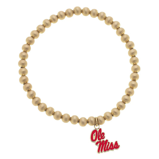 Ole Miss Rebels Ball Bead Stretch Bracelet