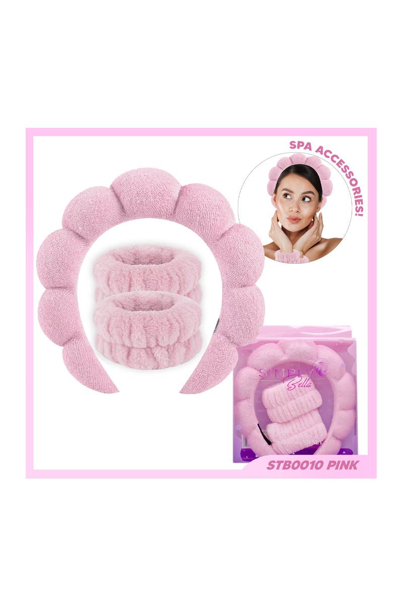 Pink Spa Headband & Wristband Set