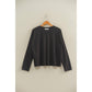 Black Reverse Seam Long Sleeve Top