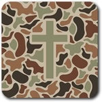 Tap to Pray - Vinyl Sticker - Sage Camo + Cross