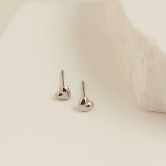 Silver Heart Stud