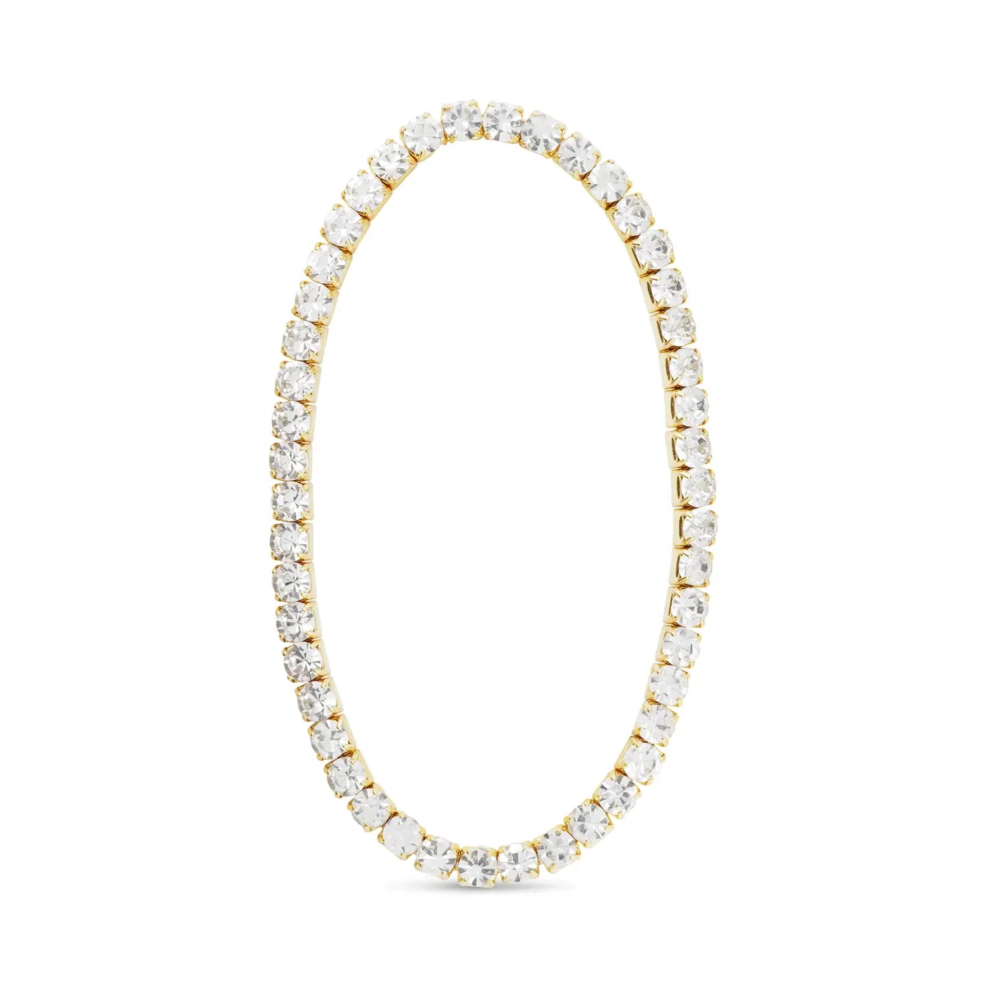 Gold Clear Stretch Tennis Bracelet