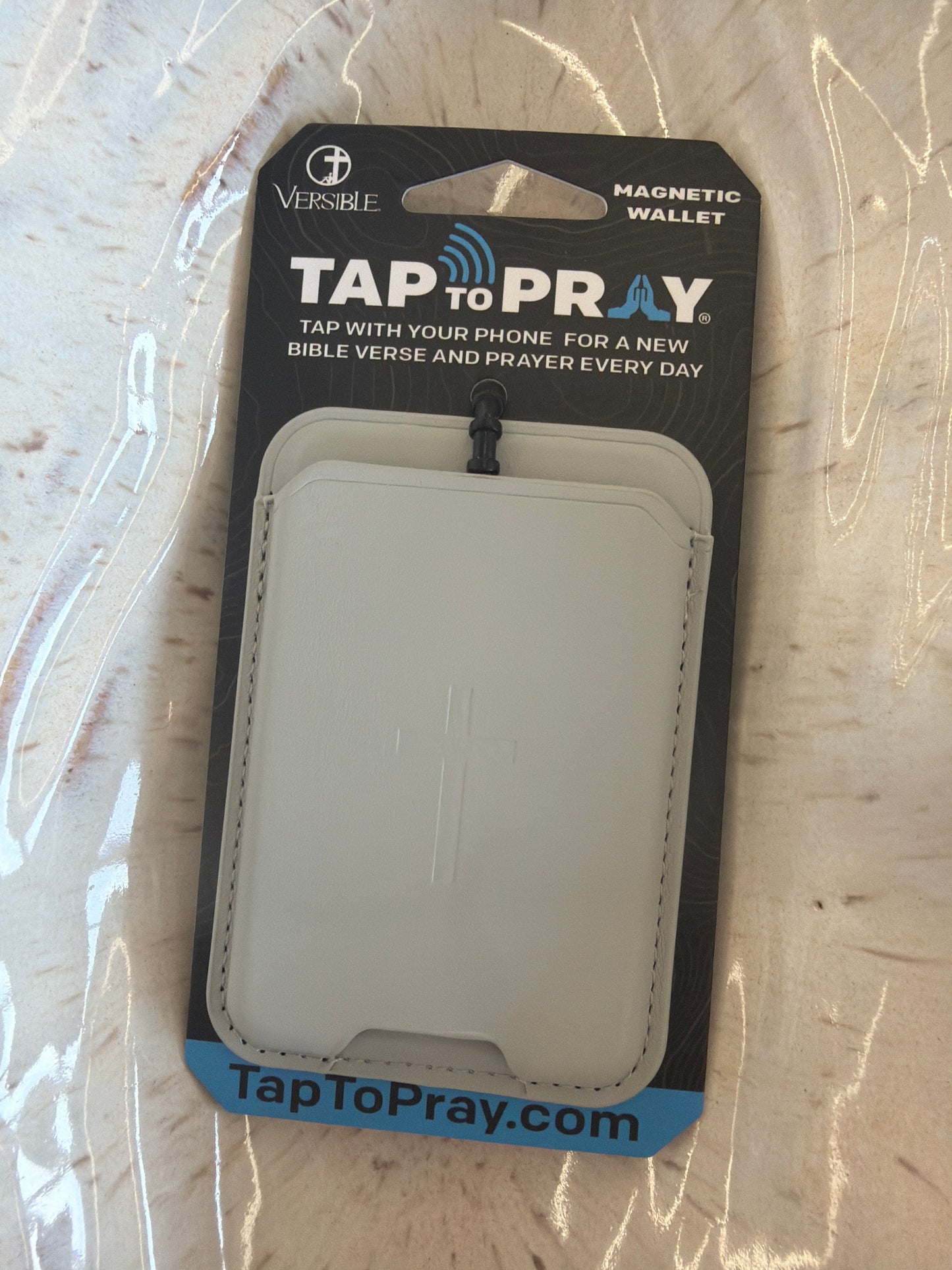 Tap to Pray - Magnetic Wallet - Cool Grey
