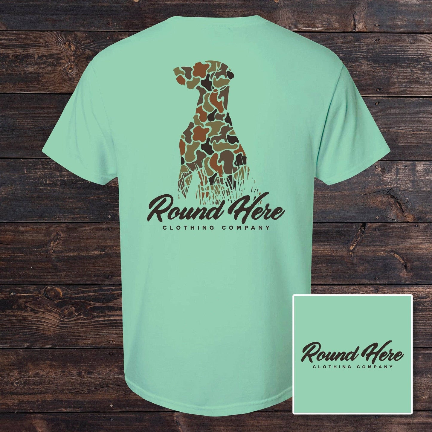 'Round Here Island-Reef Duck Camo Dog Tee