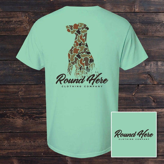 'Round Here Island-Reef Duck Camo Dog Tee
