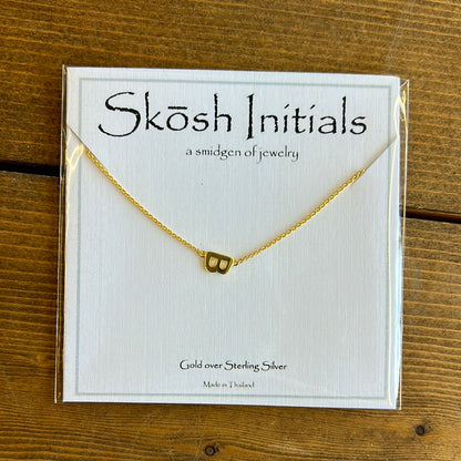 Skosh Sideways Initial Gold Necklaces