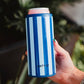 Light Blue and Navy Can Insulator: Light Blue and Navy