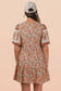 Shirring Detail Printed Woven Mini Dress