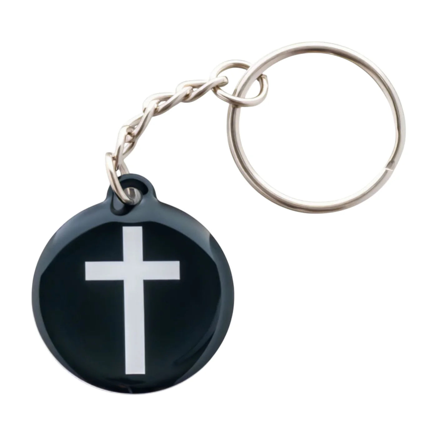 Acrylic Keychain - Black + Cross