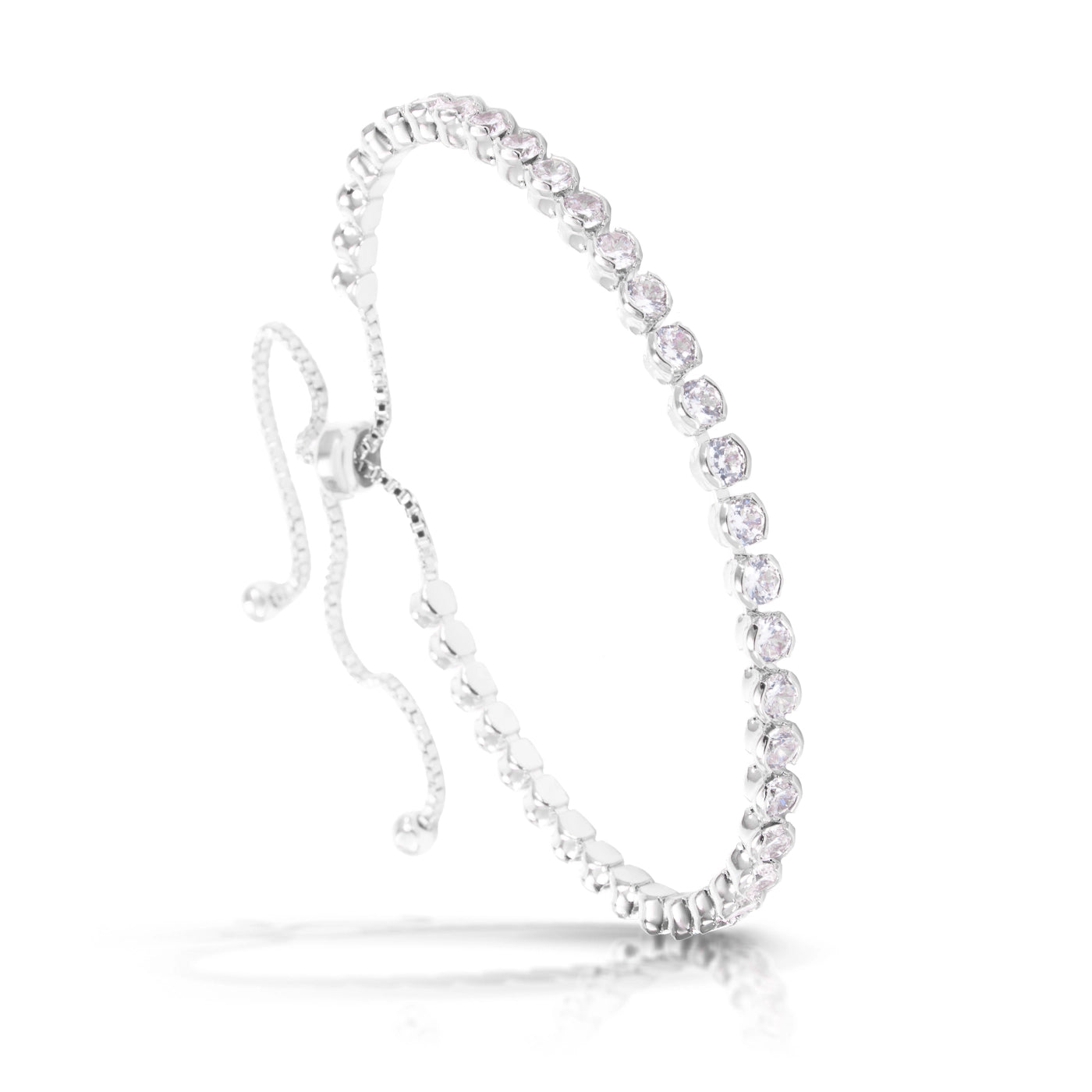 Ice Blu Bezel Set Pull-Cord Bracelet