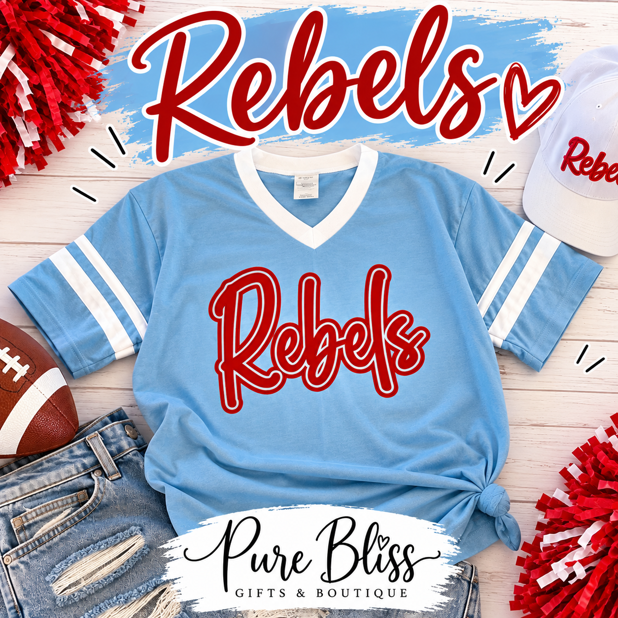 Rebels Varsity Tee V-Neck