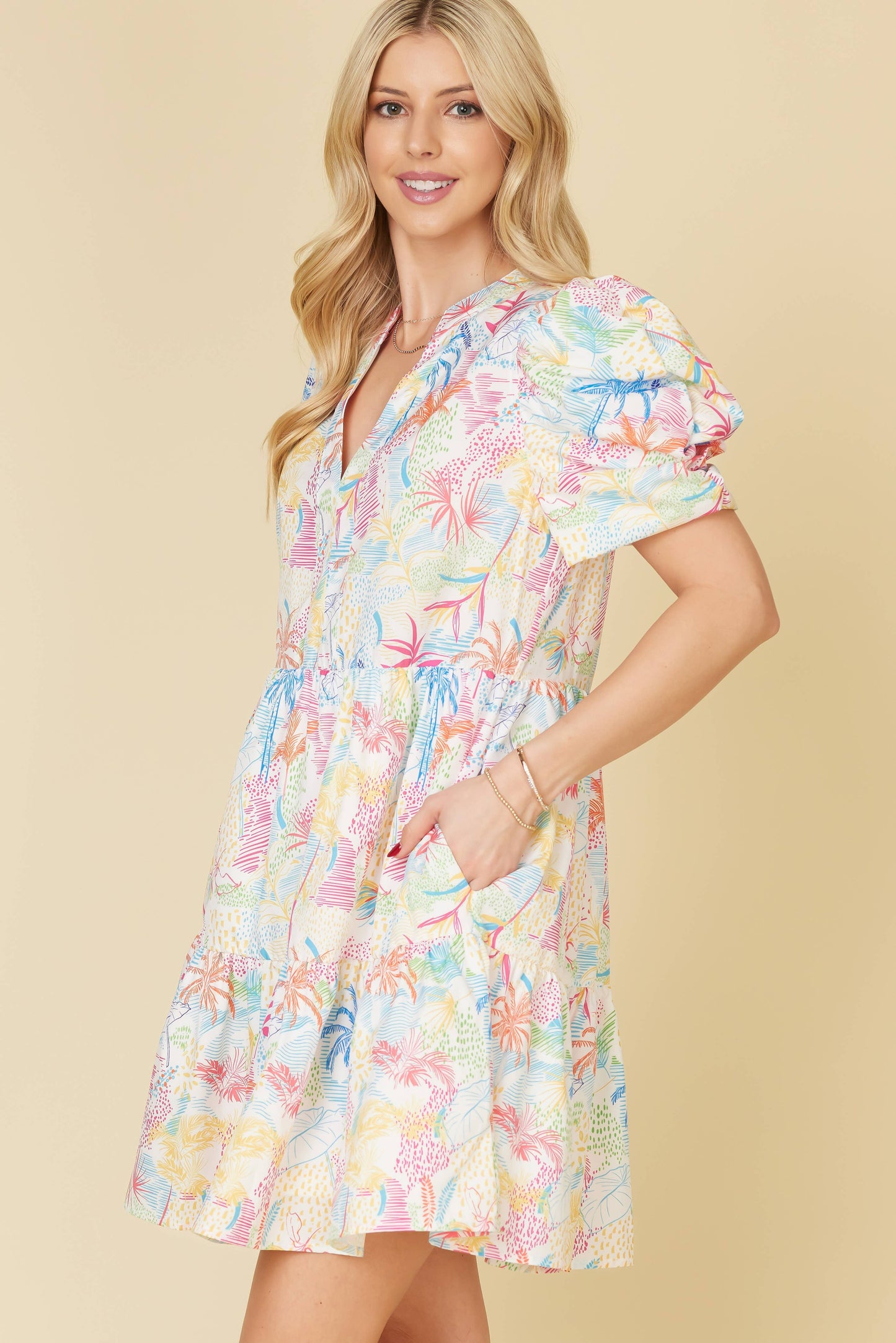 Tropical Patterned Dress