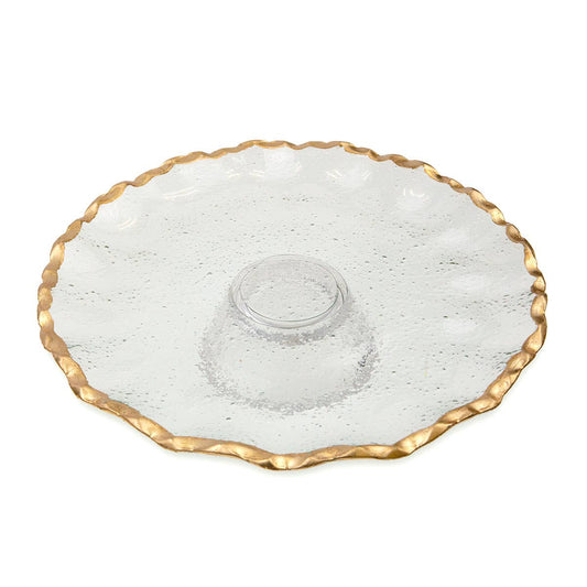 Triomphe Cake Stand - Clear + Gold