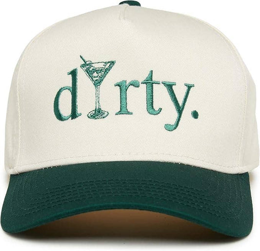 Embroidered Cap - Dirty (Martini) - Green/Beige