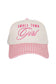 Small Town Girl Trucker Vintage Hat Grad Gift: Light Blue Floral