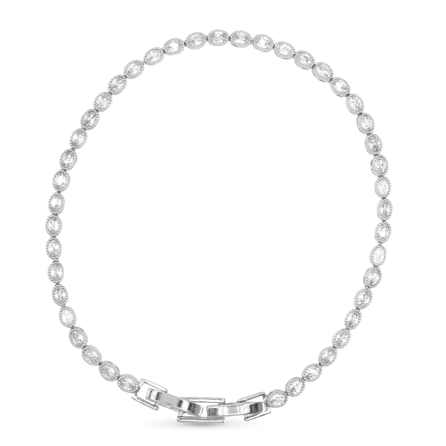 Silver Oval Tennis Bracelet
