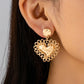 Ornate Hammered Heart Drop Earrings | 80E61656: GOLD