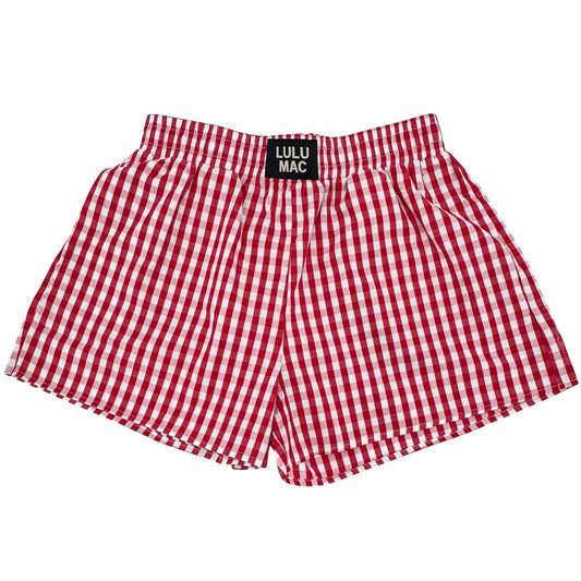 GINGHAM BOXER SHORT: RED