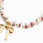 Pink Bead Bow Pendant Necklace