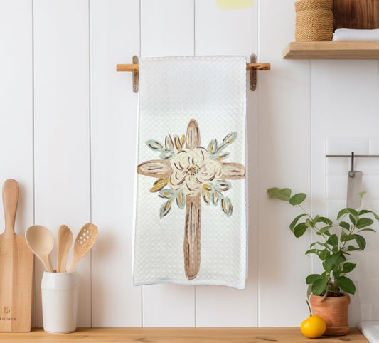 Magnolia Cross Tea Towel
