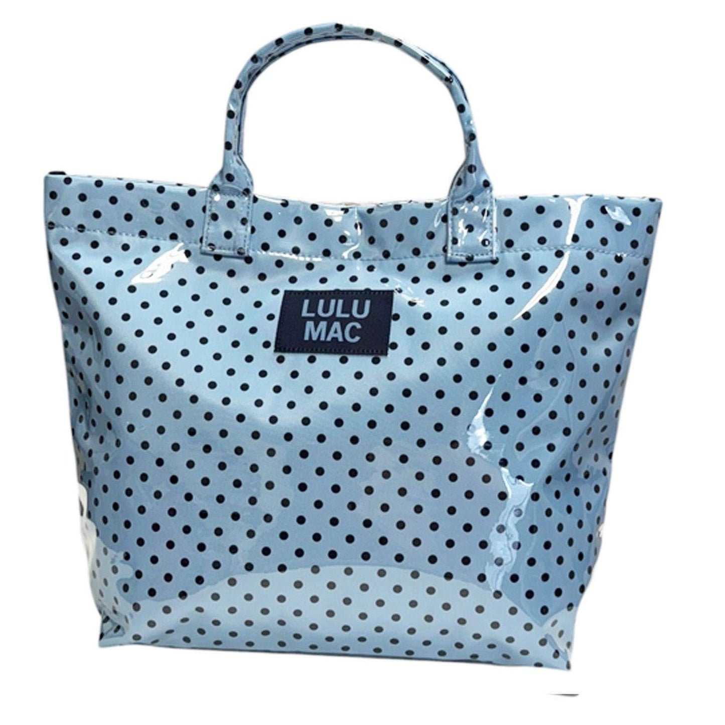 TOTE BAG - LIGHT BLUE/NAVY DOT
