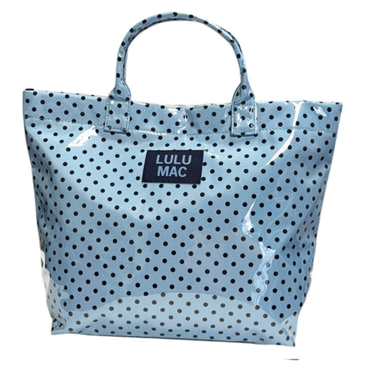 TOTE BAG - LIGHT BLUE/NAVY DOT