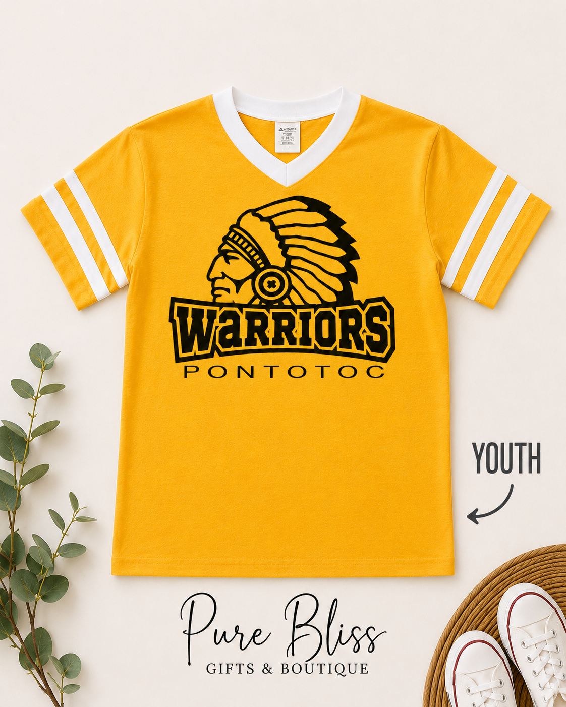 Youth Warrior Head Jersey W/ White Trim