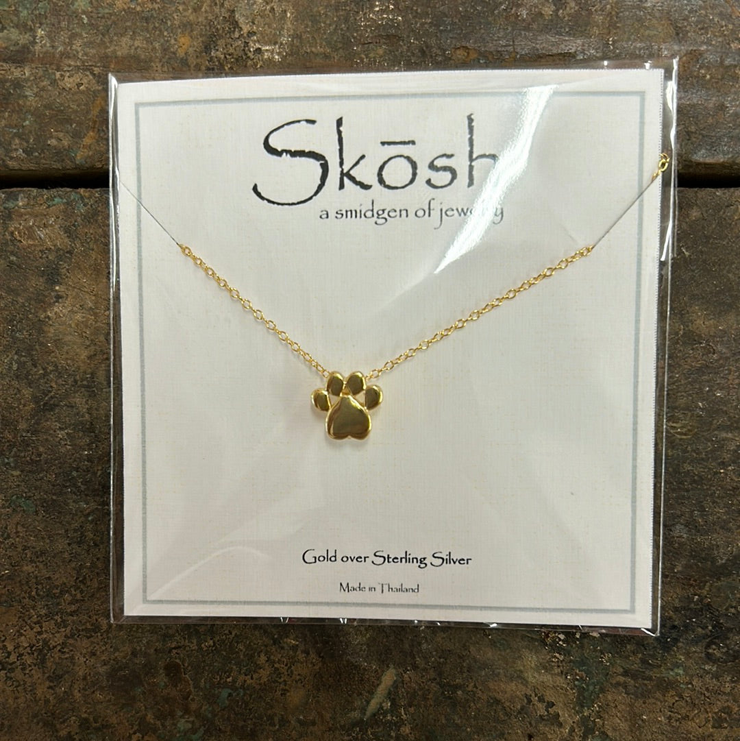 Gold Paw Print Necklace