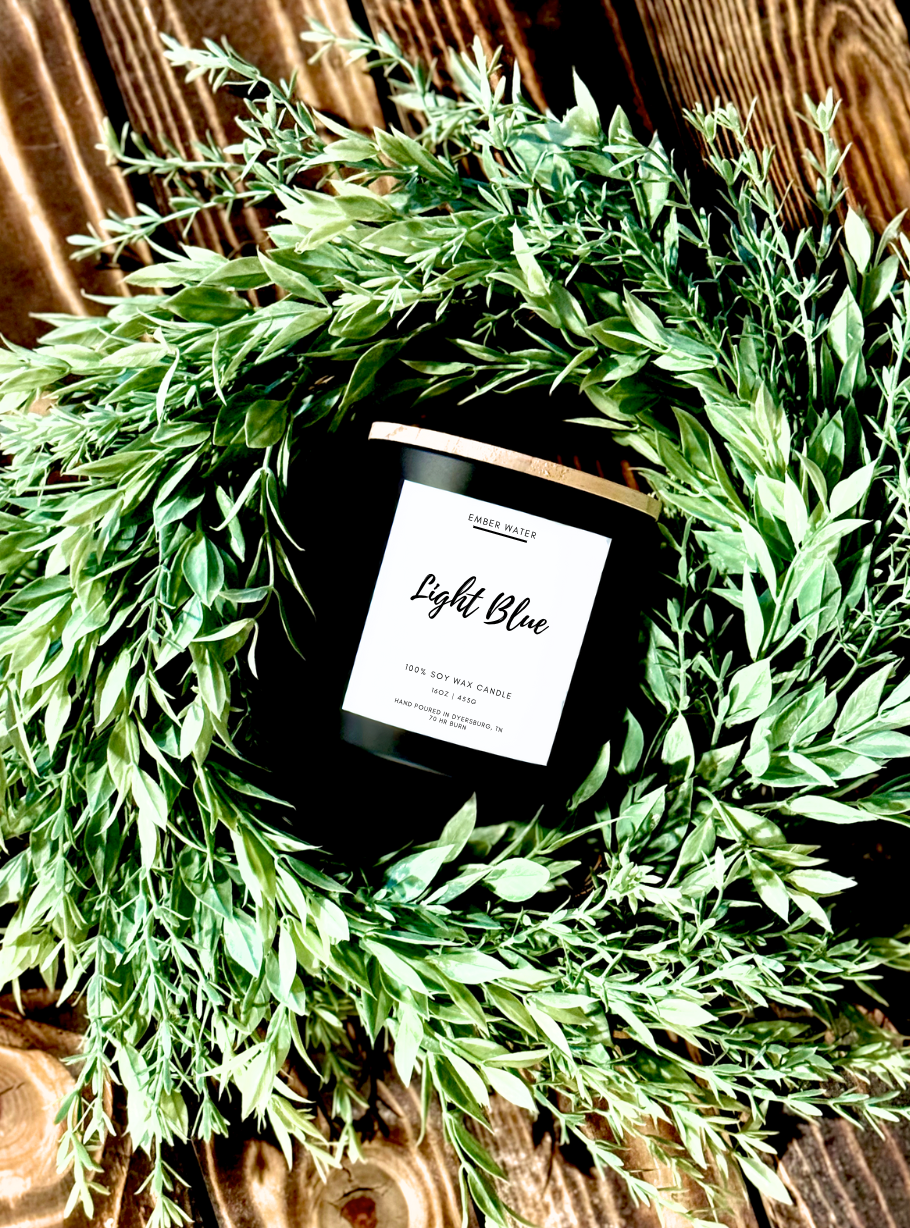Light Blue 16 oz Soy Candle