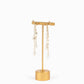 Long Bow Pearl Deco Drop Earrings: Gold