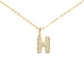 Gold CZ Large - Initial Necklaces