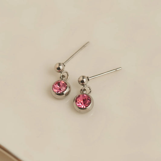 rose Pink Dangle Studs