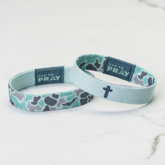 Tap to Pray - Wristband - River Rock Camo - Mint