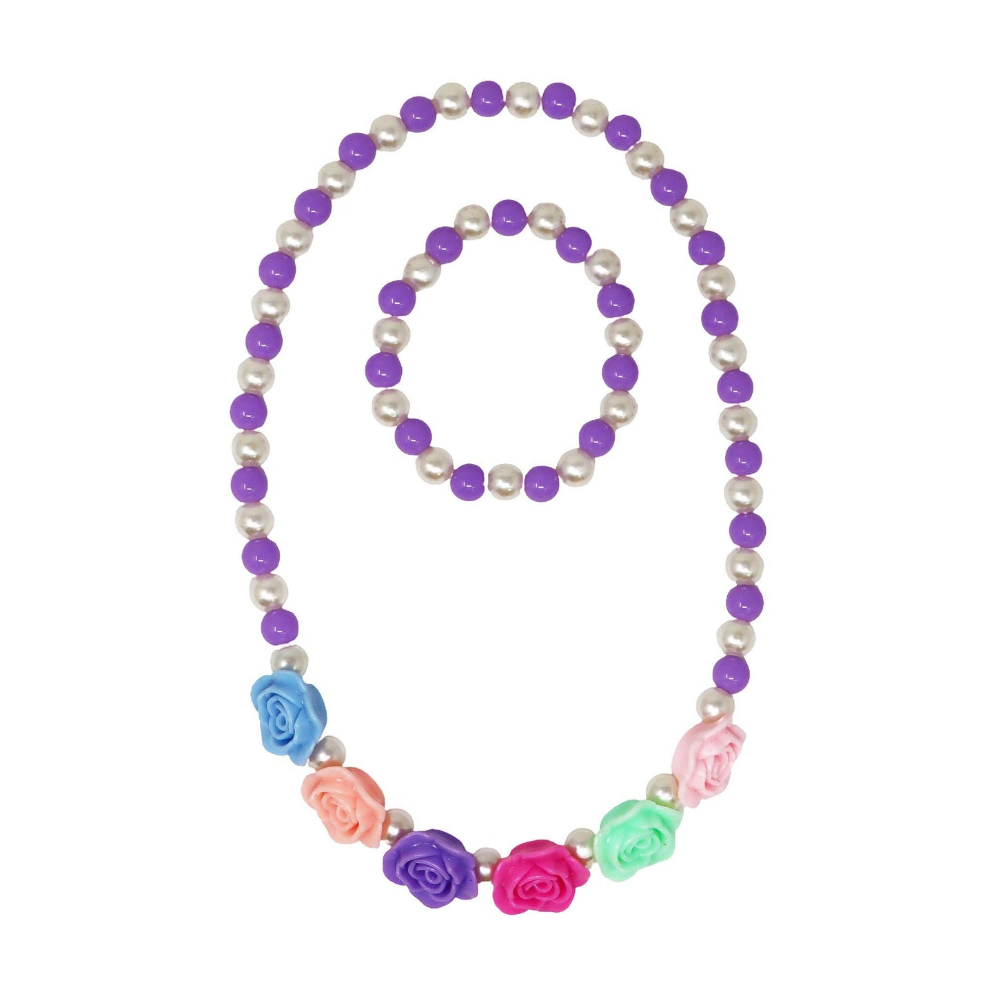 Rosy Candy Necklace & Bracelet Set