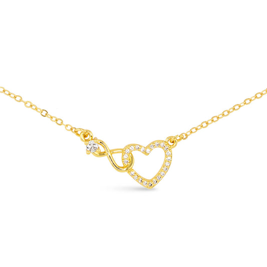 Precious Heart & Infinity Necklace - Gold