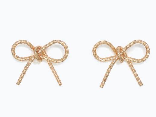 Gold Rope Bow Earrings