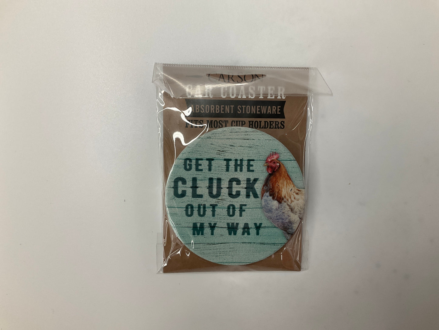 Car Coasters- Cluck Out Of My Way