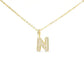 Gold CZ Large - Initial Necklaces