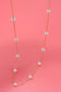 TITANIUM  STEEL NON-TARNISH PEARL STATION NECKLACE