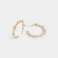 Pearl Studded Hoop Earrings - Gold