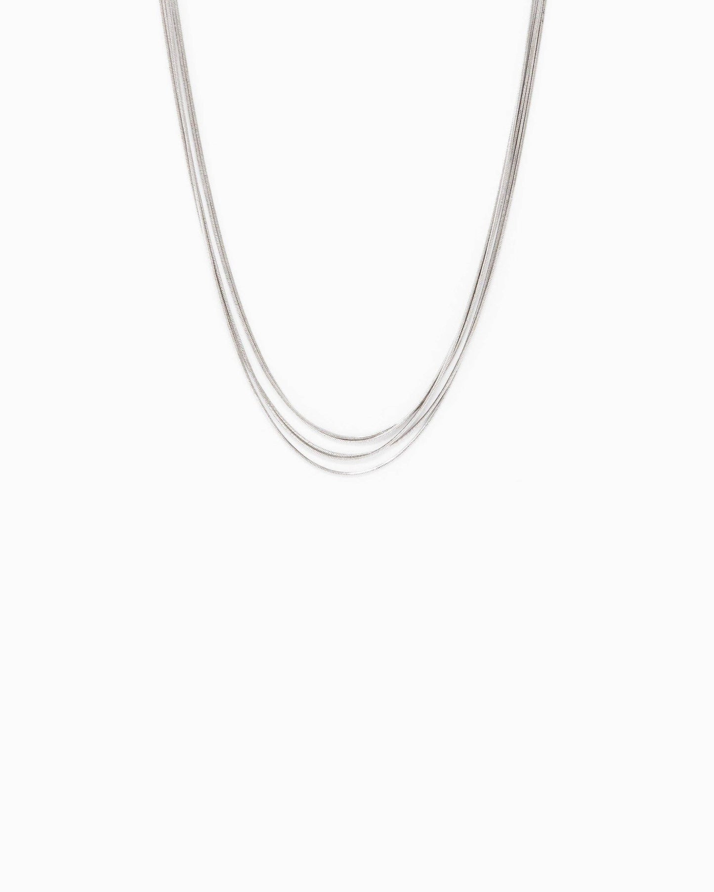 Five Layered Round Snake Chain Necklace: Gold