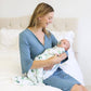 Solid Dusty Blue Bamboo Knit Maternity Robe