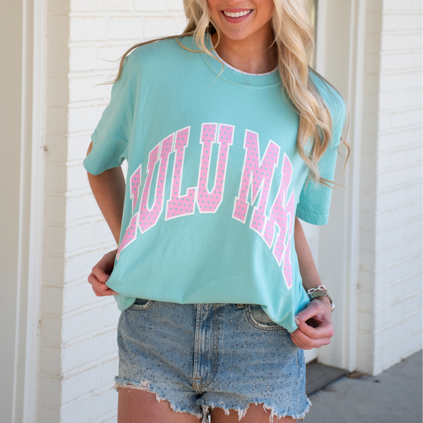 Adult Lulu Mac Chalky Mint + Polka Dot Tee