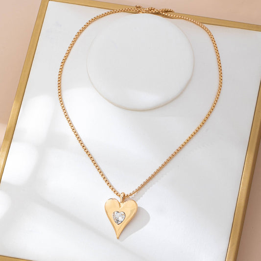 Gold-Tone Heart Pendant Necklace | GOLD