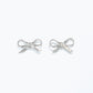 Bright Silver Bow Earrings